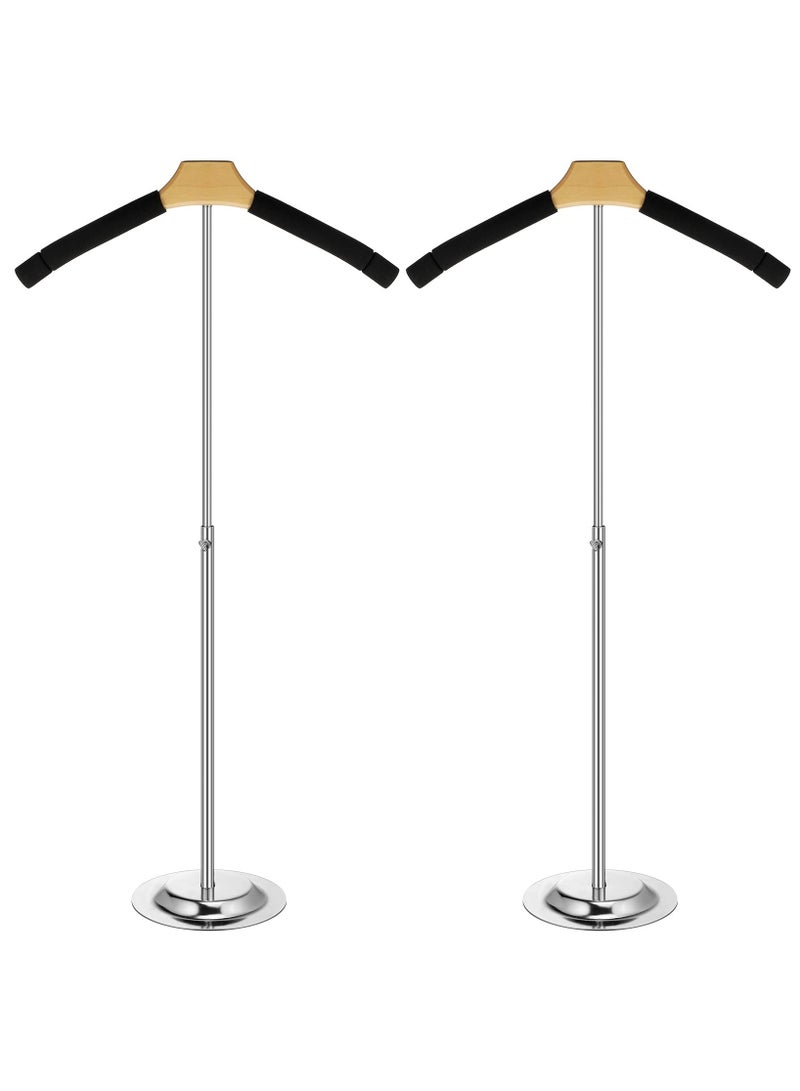 Qunclay Qunclay Adjustable T Shirt Display Stand Flexible Shoulder Shirt Rack Portable Metal Clothes Hanger Rack Mannequin Torso Stand for Vendor Clothes Jacket Jersey Coat,Height 16-27.9 Inch,Black(2 Pcs) 