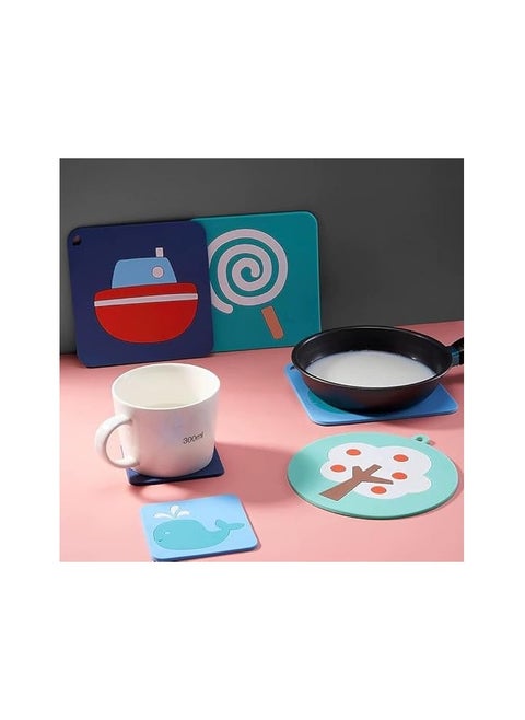 Silicone Coasters for Drinks Kids, Non-Slip Soft Silicone Material Table, Drink Coaster Multicolor and Multi shape