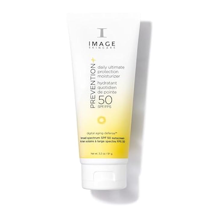 IMAGE Skincare PREVENTION+ Daily Ultimate Protection Moisturizer, SPF 50 Face Sunscreen Lotion, Zinc Oxide, Blendable with No White Cast, 3.2 oz - Image 1