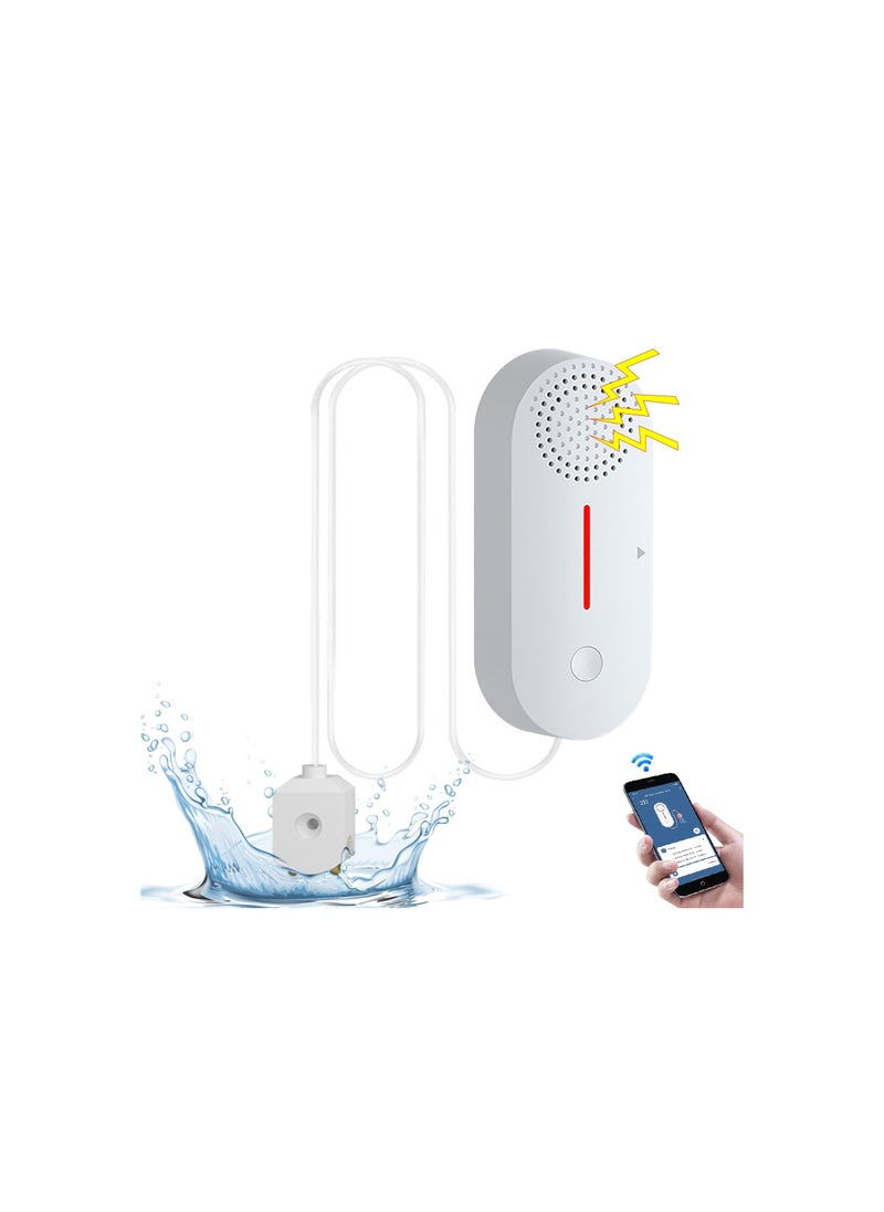 SYOSI - Water Leak Detector WiFi, Low Water Level Alarm, 100dB Loud Water Alarm, Water Sensor with Remote Tuya/Smart Life App Monitoring, Wireless Water Detector for Kitchen, Bathroom, Basement(1 Pack) - Image 1