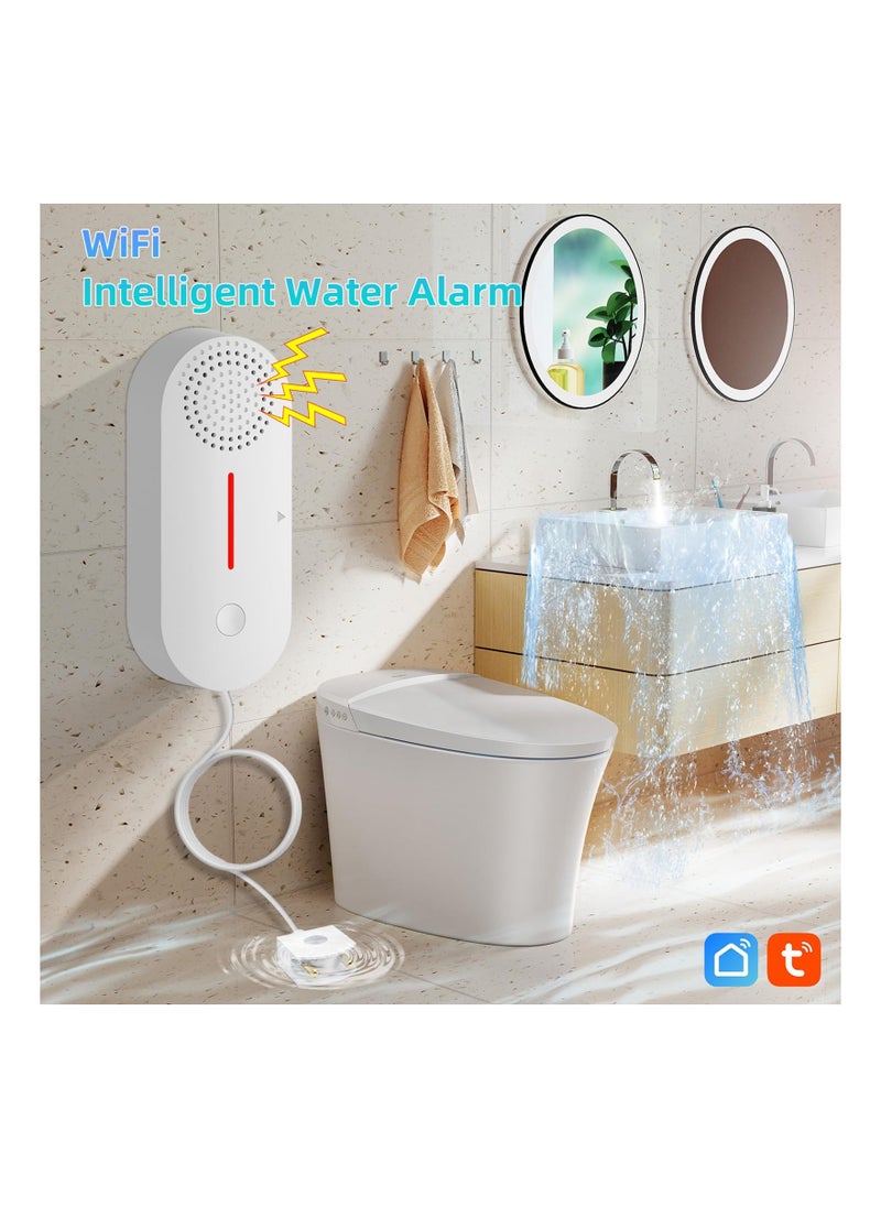SYOSI - Water Leak Detector WiFi, Low Water Level Alarm, 100dB Loud Water Alarm, Water Sensor with Remote Tuya/Smart Life App Monitoring, Wireless Water Detector for Kitchen, Bathroom, Basement(1 Pack) - Image 1