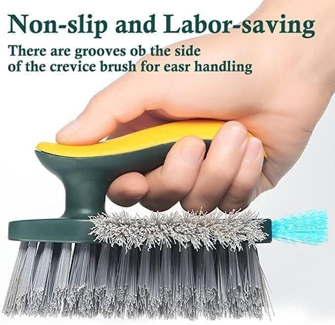 DEV STORE Grout Cleaner Brush 4 in 1 with Squeegee,Bathroom Cleaning Brushes,V-Shape Gap Scrub Brush Crevice Cleaning Brush Tools, Multifunctional scrubbing Floor Brush for Corner,Window,Sink,Kitchen - Image 3