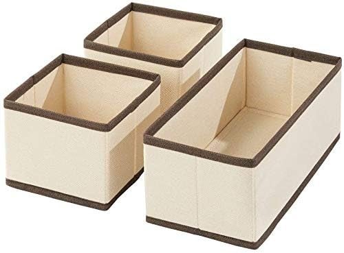 SuneshCreation SuneshCreation Set of 3 NonWoven Foldable Cloth Storage Box Drawer Divider Organizer Closet Storage for Socks Bra Tie Scarfs Collapsible Storage Drawers  - Image 1