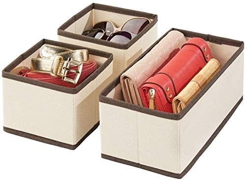 SuneshCreation SuneshCreation Set of 3 NonWoven Foldable Cloth Storage Box Drawer Divider Organizer Closet Storage for Socks Bra Tie Scarfs Collapsible Storage Drawers  - Image 2