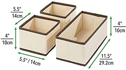 SuneshCreation SuneshCreation Set of 3 NonWoven Foldable Cloth Storage Box Drawer Divider Organizer Closet Storage for Socks Bra Tie Scarfs Collapsible Storage Drawers  - Image 5