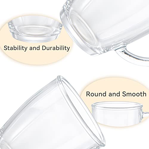DM Design Master D.M DESIGN·MASTER [6 PACK,12 OZ - Premium Glass Coffee Mugs with Handle. Transparent Tea Glasses for Hot/Cold Beverages, Perfect Design for Americano, Cappuccino, Tea and Beverage. - Image 4
