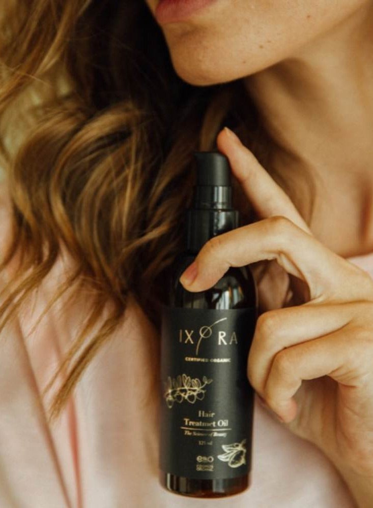 IXORA Hair Treatment Oil - Certified Organic - Deeply nourish, hydrate and strengthens hair - Creates Shiny, strong and silky smooth Hair - GMO Free - Vegan Friendly - Image 2