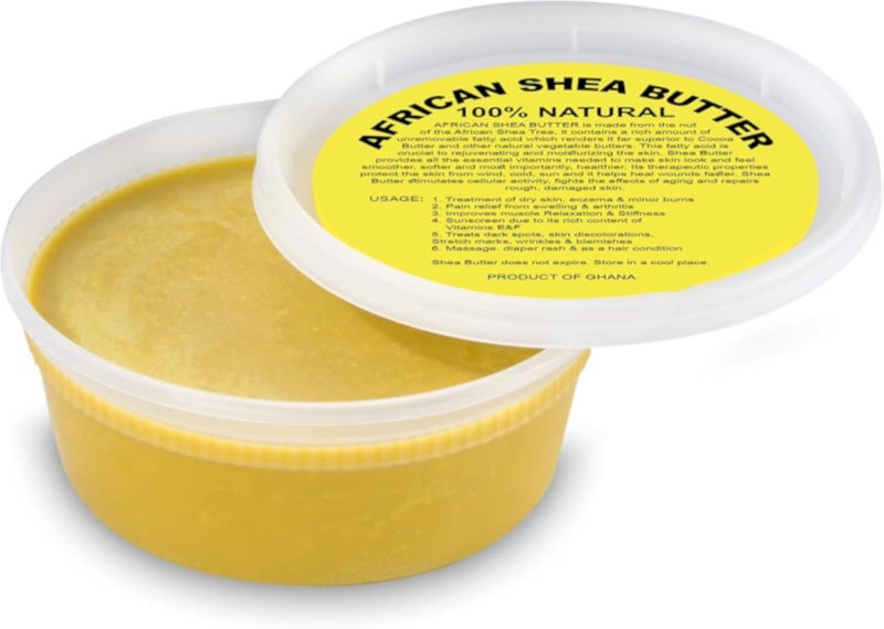 Raw African Shea Butter - 100% Pure Natural Unrefined - Imported from Ghana (Yellow, 8 oz)