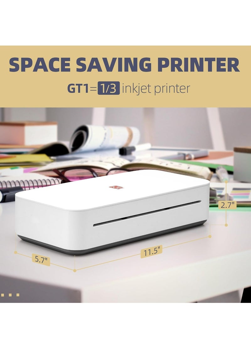HPRT HPRT GT1 Thermal Transfer Inkless Printer for Home Use, Wi-Fi Connection, 300DPI High Resolution Printer (GT1-White)  - Image 2
