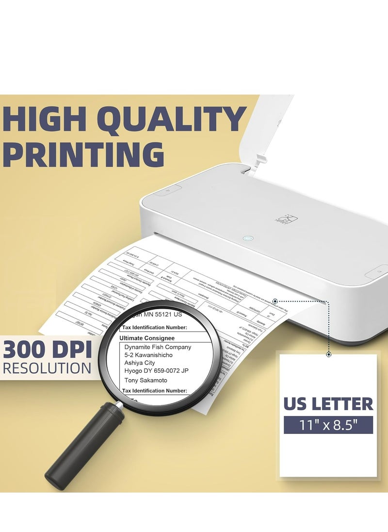 HPRT HPRT GT1 Thermal Transfer Inkless Printer for Home Use, Wi-Fi Connection, 300DPI High Resolution Printer (GT1-White)  - Image 3