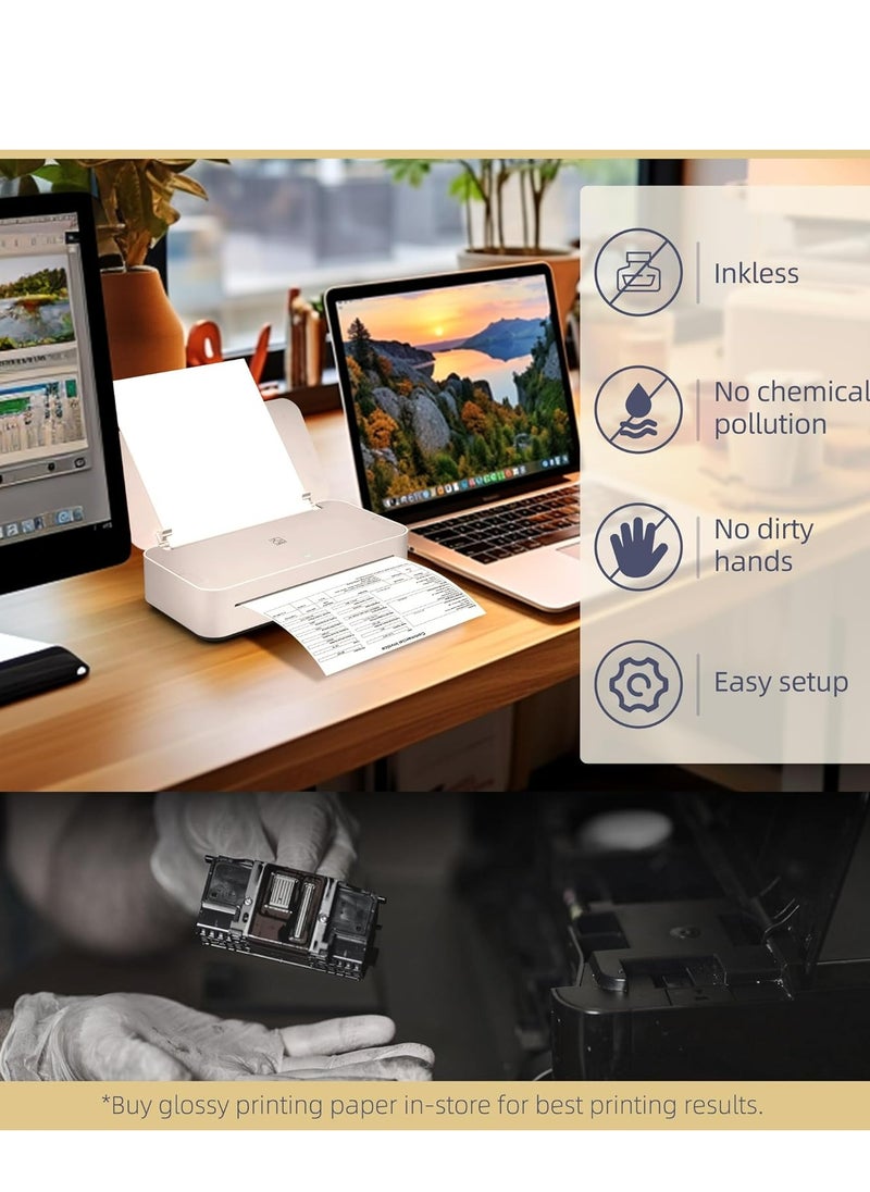 HPRT HPRT GT1 Thermal Transfer Inkless Printer for Home Use, Wi-Fi Connection, 300DPI High Resolution Printer (GT1-White)  - Image 5