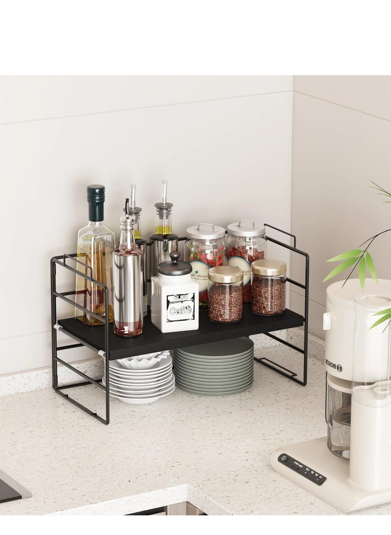 MIXDE Sleek Metal Desk Shelf Organizer – Space-Efficient Desktop Storage for Office Supplies, Adjustable Single-Tier Design, Stackable for Custom Setup  - Image 5