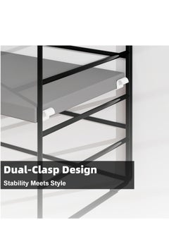 MIXDE Sleek Metal Desk Shelf Organizer – Space-Efficient Desktop Storage for Office Supplies, Adjustable Single-Tier Design, Stackable for Custom Setup  - Image 2