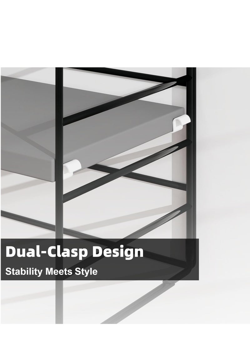 MIXDE Sleek Metal Desk Shelf Organizer – Space-Efficient Desktop Storage for Office Supplies, Adjustable Single-Tier Design, Stackable for Custom Setup  - Image 2