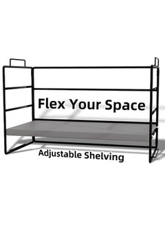 MIXDE Sleek Metal Desk Shelf Organizer – Space-Efficient Desktop Storage for Office Supplies, Adjustable Single-Tier Design, Stackable for Custom Setup  - Image 3