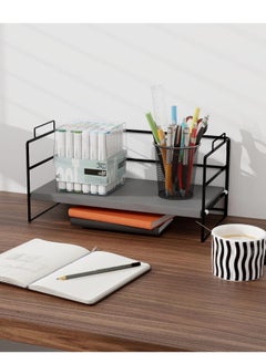 MIXDE Sleek Metal Desk Shelf Organizer – Space-Efficient Desktop Storage for Office Supplies, Adjustable Single-Tier Design, Stackable for Custom Setup  - Image 4