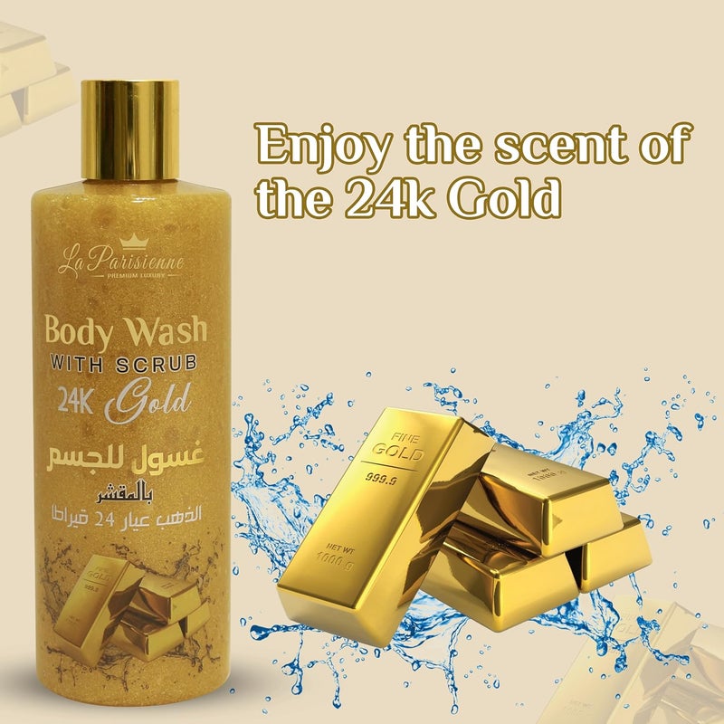ECOLYTE+ La Parisienne Premium Body Wash with Scrub - 24K Gold, 500 ml - Image 3