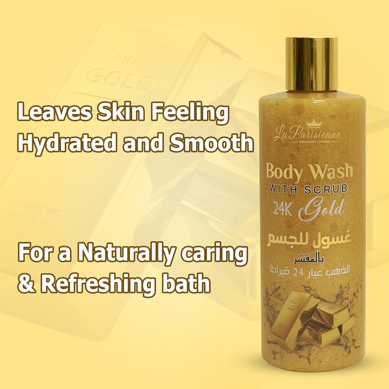 ECOLYTE+ La Parisienne Premium Body Wash with Scrub - 24K Gold, 500 ml - Image 5