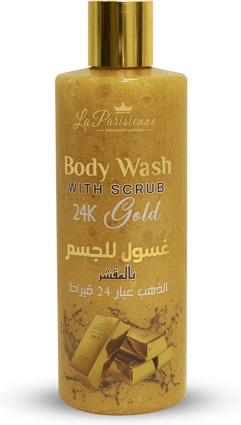 ECOLYTE+ La Parisienne Premium Body Wash with Scrub - 24K Gold, 500 ml - Image 1