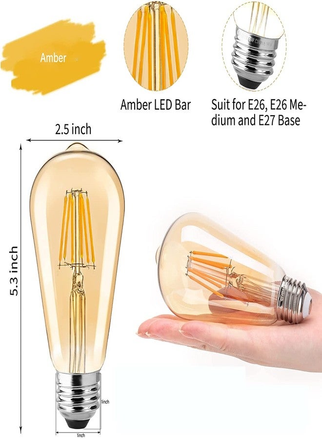 Gesto 4W E27 Base Filament Bulbs/Edison Hanging Light Led Bulb Warm White 2700K Antique Vintage Filament Light Bulbs, Pack Of 2 - Image 2