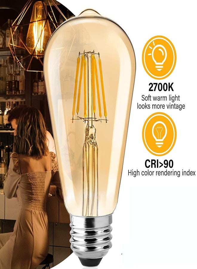 Gesto 4W E27 Base Filament Bulbs/Edison Hanging Light Led Bulb Warm White 2700K Antique Vintage Filament Light Bulbs, Pack Of 2 - Image 3