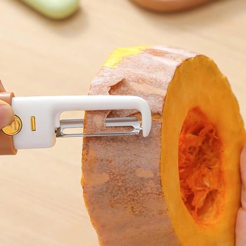 ZEVON® Foldable Knife for Travelling | Portable Travel Knife | Mini Knife and Peeler for Kitchen | 2 in 1 Knife and Peeler Set | Stainless Steel Bled - Multi Color - Image 4