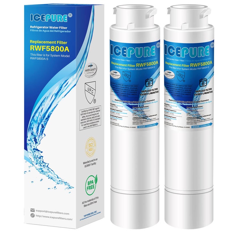 ICEPURE RWF5800A Refrigerator Water Filter Replacement for Frigidaire EPTWFU01, Pure Source Ultra II, Ultra 2, EPTWFUO1, EWF02, 2PACK - Image 1