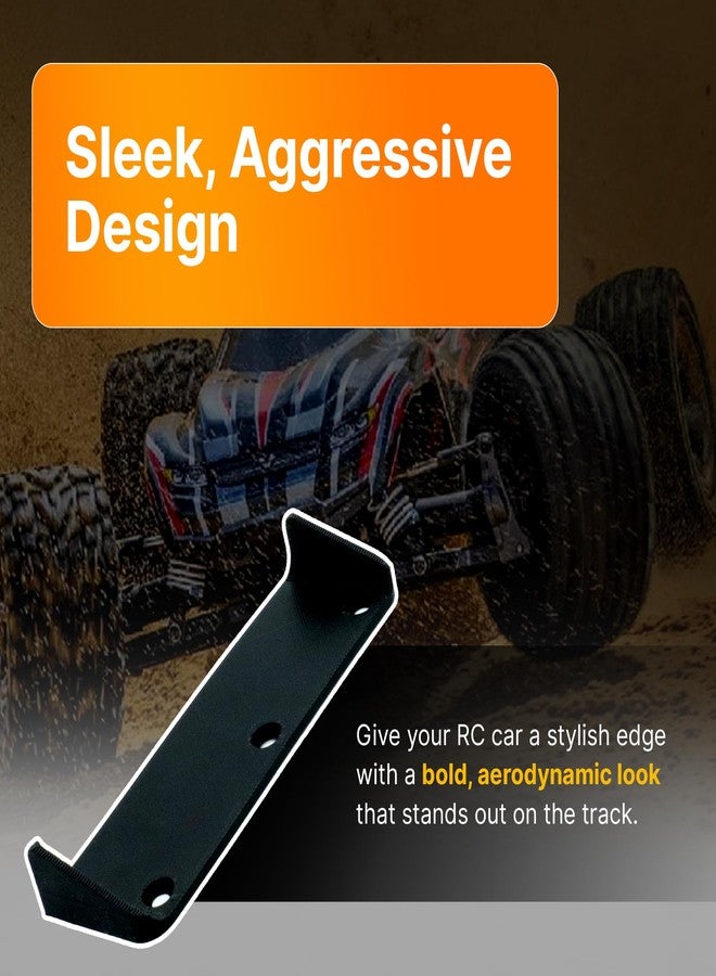 splash n color جناح خلفي بديل من SplashNColor لسيارات Traxxas Rustler XL5 و VXL - جناح متين لسيارات التحكم عن بعد - تركيب مباشر سهل - ترقية عالية الأداء لسيارات Rustler XL5 و VXL - لون أسود - Image 4