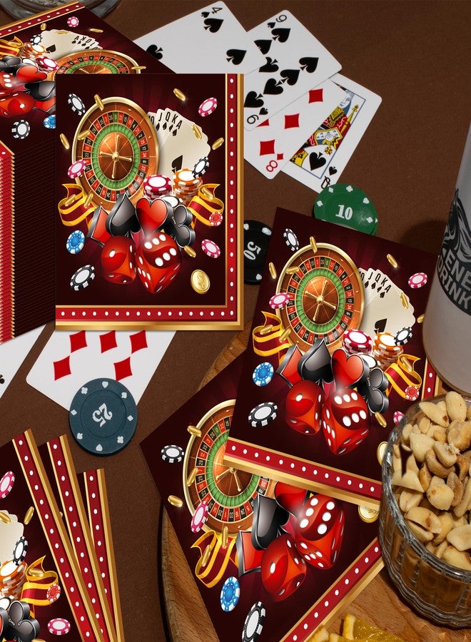 BHNACIER 40Pcs Casino Night Party Napkins Casino Paper Napkins Las Vegas Jackpot Game Disposable Napkin Las Vegas Luncheon Dinner Napkin for Casinos Theme Decorations - Image 4