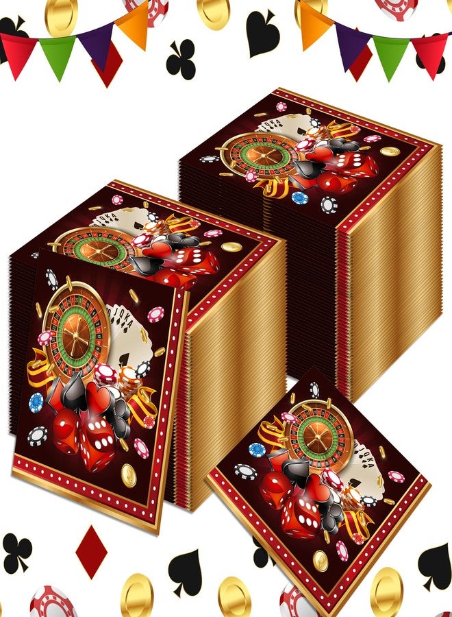 BHNACIER 40Pcs Casino Night Party Napkins Casino Paper Napkins Las Vegas Jackpot Game Disposable Napkin Las Vegas Luncheon Dinner Napkin for Casinos Theme Decorations - Image 2