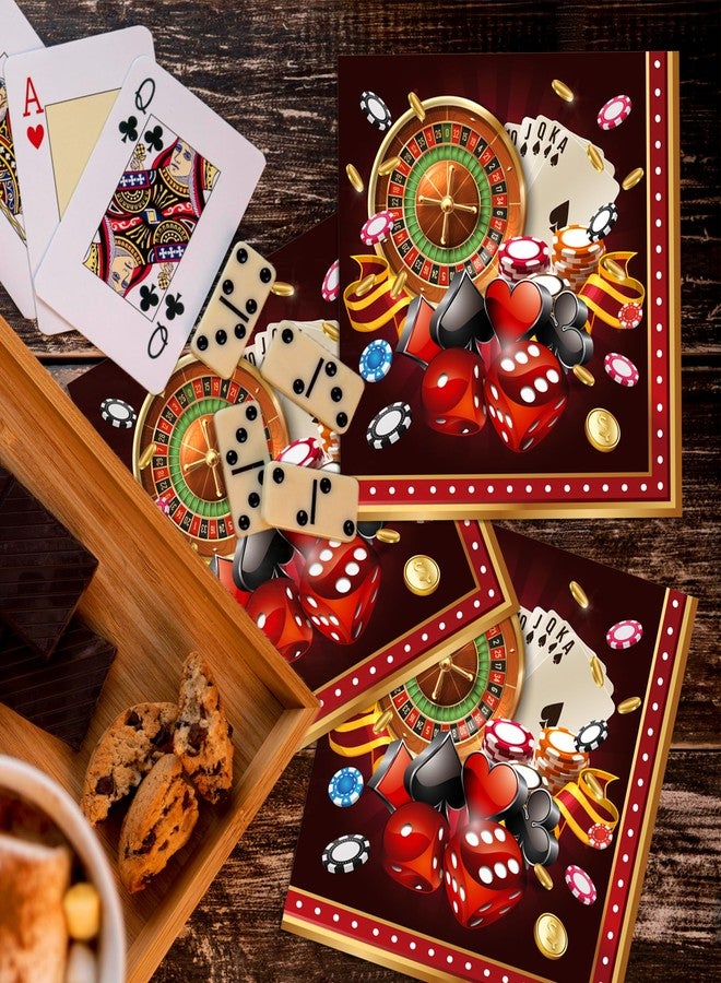 BHNACIER 40Pcs Casino Night Party Napkins Casino Paper Napkins Las Vegas Jackpot Game Disposable Napkin Las Vegas Luncheon Dinner Napkin for Casinos Theme Decorations - Image 5
