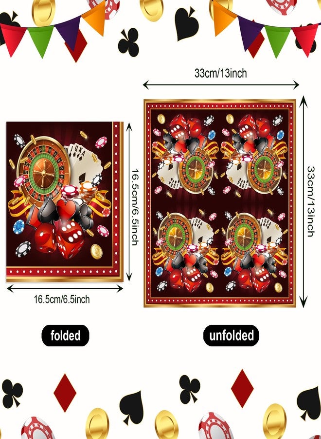 BHNACIER 40Pcs Casino Night Party Napkins Casino Paper Napkins Las Vegas Jackpot Game Disposable Napkin Las Vegas Luncheon Dinner Napkin for Casinos Theme Decorations - Image 3