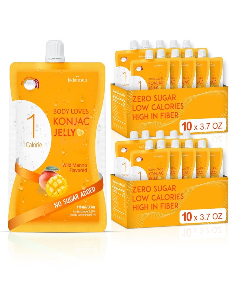 Jadamsun Konjac Jelly Juice (Mango, 20 pcs) - Delicious Low-Calorie Healthy Korean Snack, Drinkable Fruit Snack, Sugar-Free, Vegan, Gluten-Free - Image 1