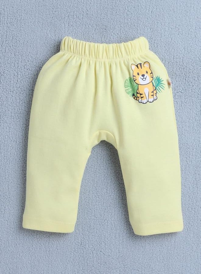 BUMZEE Baby Boys Cotton Diaper Pants/Leggings/Pyjamas Pack of 2 Yellow & Sky Blue - 3-6 Months (Peb10540C-ylw) - Image 2