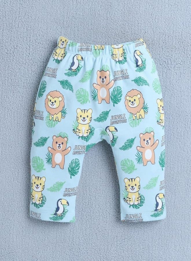 BUMZEE Baby Boys Cotton Diaper Pants/Leggings/Pyjamas Pack of 2 Yellow & Sky Blue - 3-6 Months (Peb10540C-ylw) - Image 4