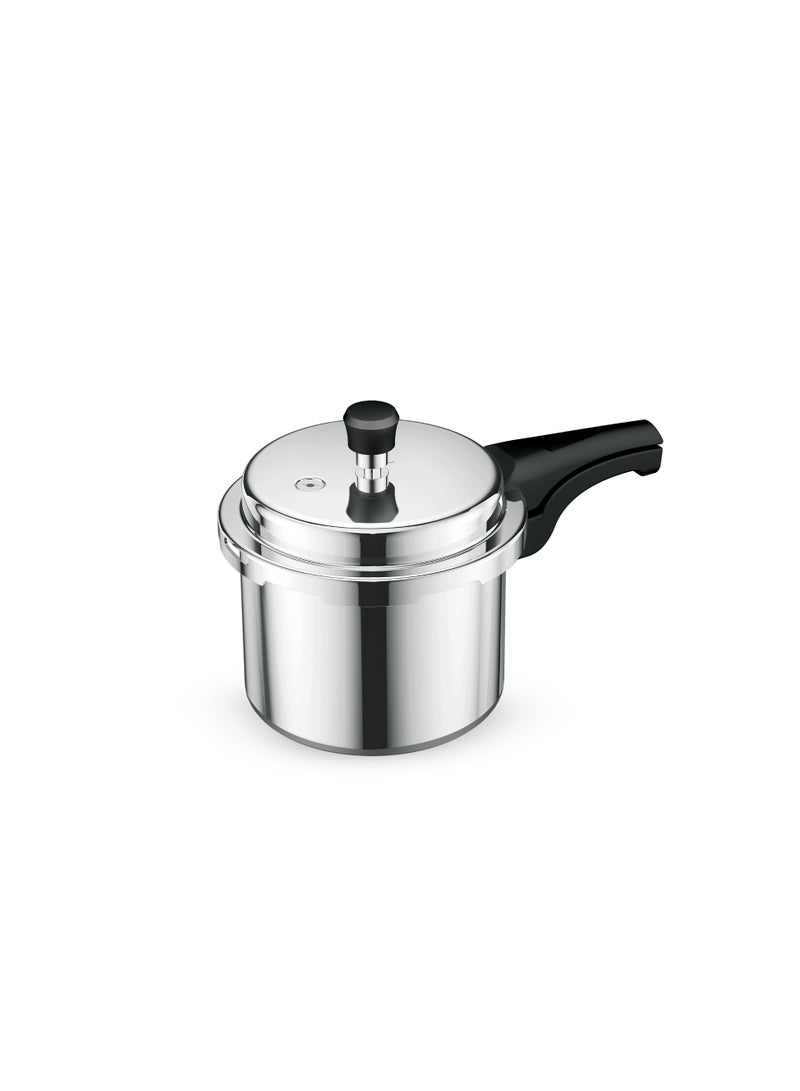 Royalford 3.0 L Aluminum Pressure Cooker- RF11941| Equipped with Improved Pressure Regulator, Handle, Anti Implosion Lid and Stepped Bottom Design Silver - Image 1