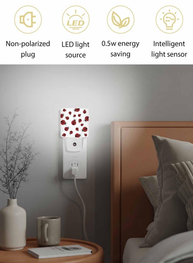 Futuregrace Nightlight Plug in LED Lights for Bedroom, Red Ladybug Pattern Night Lights Plug into Wall with Light Sensors Room Decor for Nursery Children Kids Boys Girls - Image 3