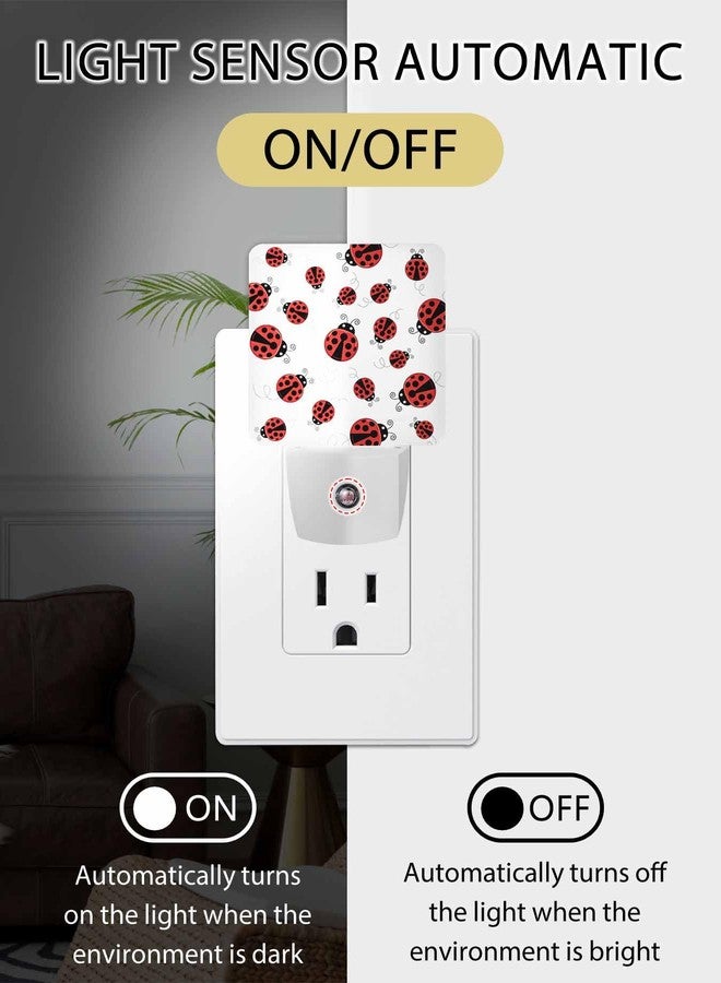 Futuregrace Nightlight Plug in LED Lights for Bedroom, Red Ladybug Pattern Night Lights Plug into Wall with Light Sensors Room Decor for Nursery Children Kids Boys Girls - Image 2