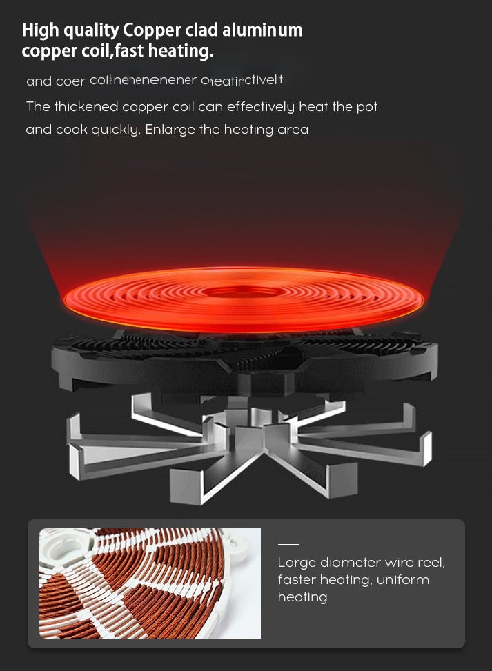 2200W Durable Electric Cookertop Induction Heating Plate Induction Cooker Portable Induction Cookertop