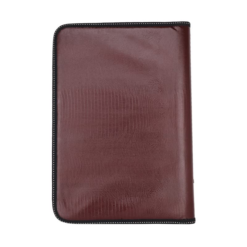 WeKonnect; PU Faux Leather File Folder Multipurpose A4 Professional Executive Document Folder | to Organize & Store Certificates, Legal Size Documents for Men & Women (VIP Brown - 20 Sleeves) - Image 2
