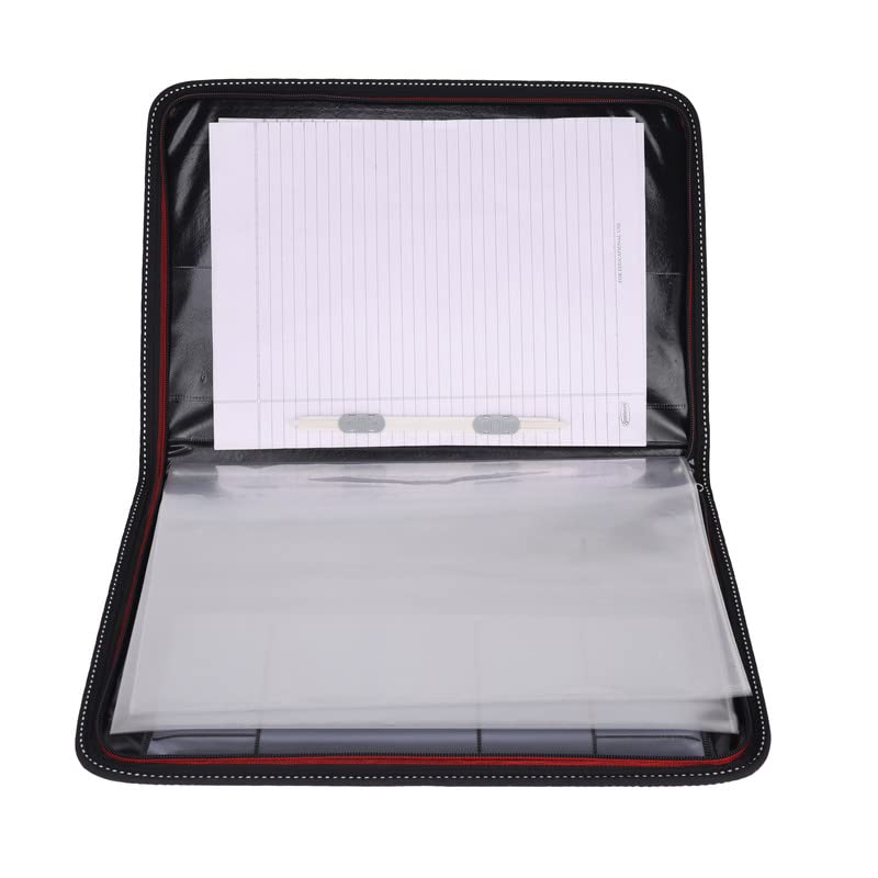 WeKonnect; PU Faux Leather File Folder Multipurpose A4 Professional Executive Document Folder | to Organize & Store Certificates, Legal Size Documents for Men & Women (VIP Brown - 20 Sleeves) - Image 3
