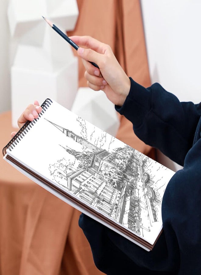 دفتر رسم كريهاتوس 9 × 12 بوصة، دفتر رسم حلزوني علوي، 100 ورقة لكل دفتر، ورق رسم 68 رطل/100 غرام/متر مربع، عبوة من قطعتين - Image 2