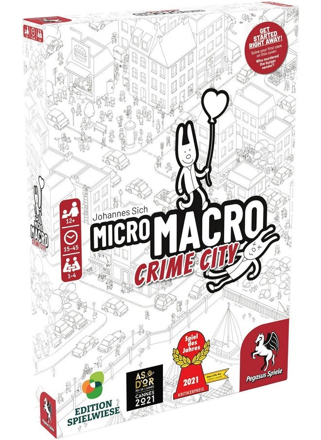 Pegasus Spiele MicroMacro: Crime City - Board Game by Pegasus Spiele 1-4 Players - 15-45 Minutes of Gameplay - for Family Game Night - Kids and Adults Ages 12+ - English Version  - Image 1