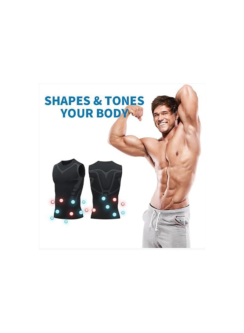 SOLARAE Ionic Shaping Vest for Men, 2023 Gynecomastia Compression Top - Comfortable, Breathable Athletic Shaper Tank with Abs Slimming Undershirt (Includes 3 Colors + 3 Bracelets) - Image 2