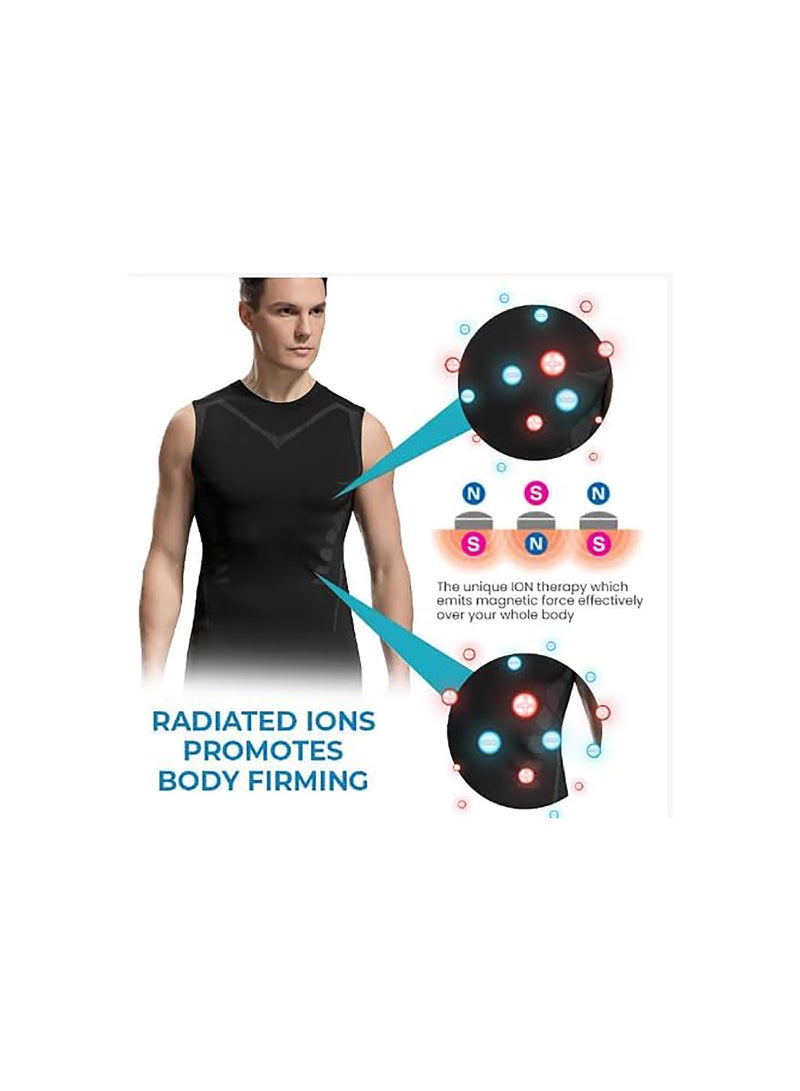 SOLARAE Ionic Shaping Vest for Men, 2023 Gynecomastia Compression Top - Comfortable, Breathable Athletic Shaper Tank with Abs Slimming Undershirt (Includes 3 Colors + 3 Bracelets) - Image 4