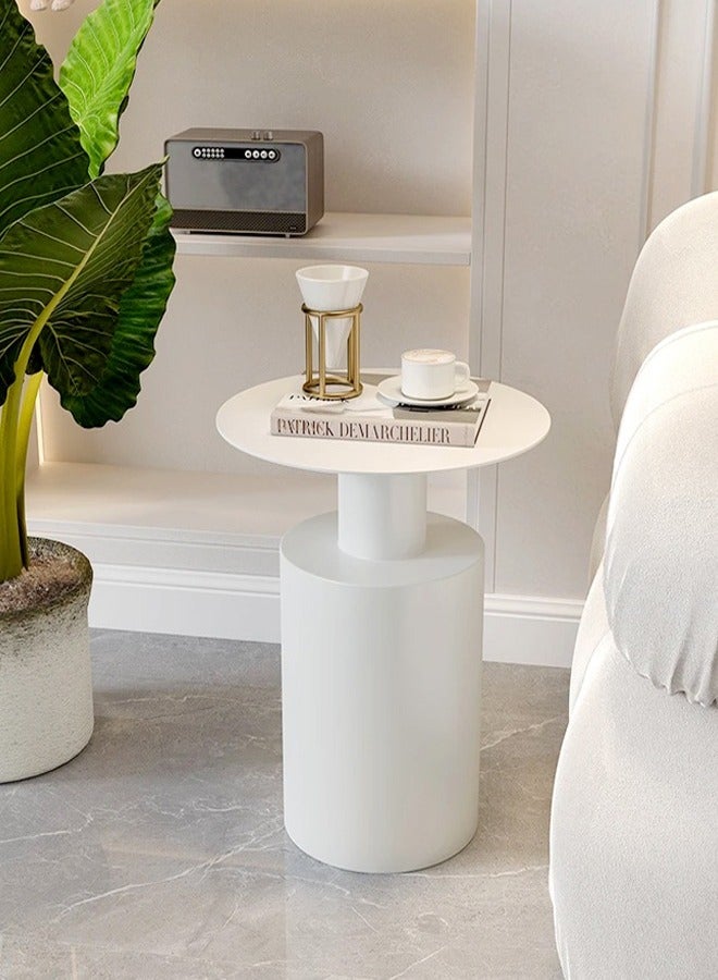 C&C Home Modern Luxury Nordic Style Coffee Table Round Sofa Side Table with Metal Base Gilded Frame Home Decoration Suitable for Living Room Bedroom Balcony 40 x 50 Centimeter(Fully Assembled)  - Image 1