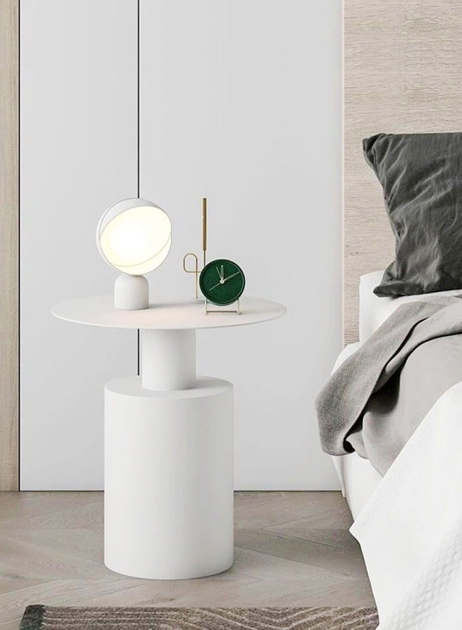 C&C Home Modern Luxury Nordic Style Coffee Table Round Sofa Side Table with Metal Base Gilded Frame Home Decoration Suitable for Living Room Bedroom Balcony 40 x 50 Centimeter(Fully Assembled)  - Image 4