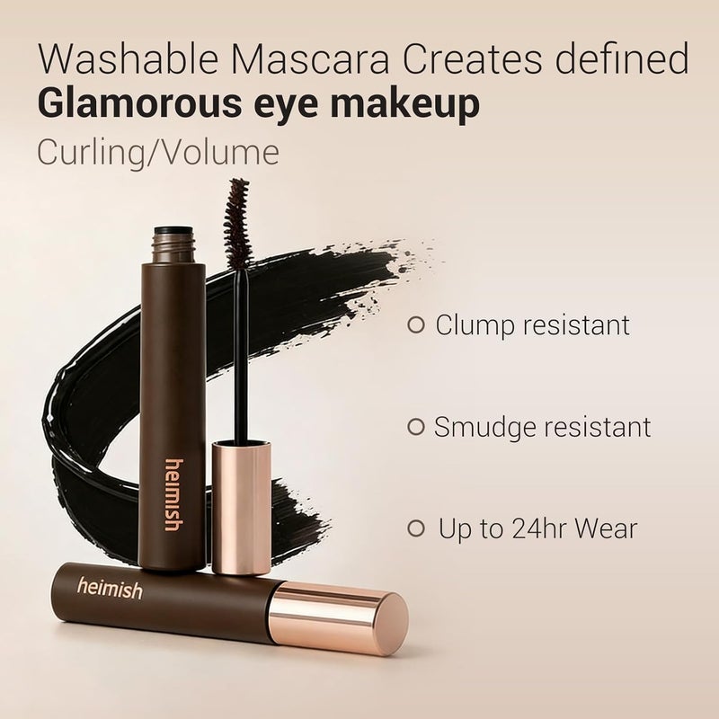 Heimish Dailism Smudge Stop Mascara 0.32 oz | Volume, Non-Clumping, Curling, Waterproof Eye Makeup | Washable, No Smudging | Kbeauty - Image 2