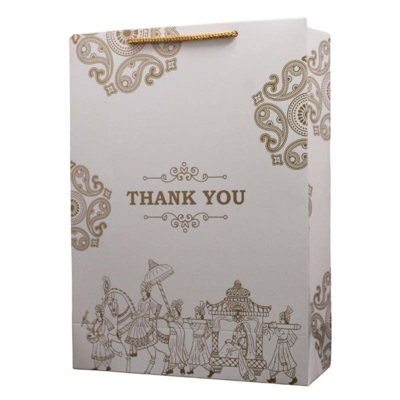 TASCHE TASCHE Pallaki Thank U Wedding Design Paper Gift Bags for Return Gifts Weddings Birthday Holiday Presents Pack Of 9 l 11x8x3 Inches 
