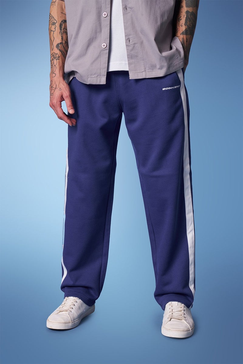 Bonkers Corner Blue Sporty Straight Fit Pants for Men's - Image 4